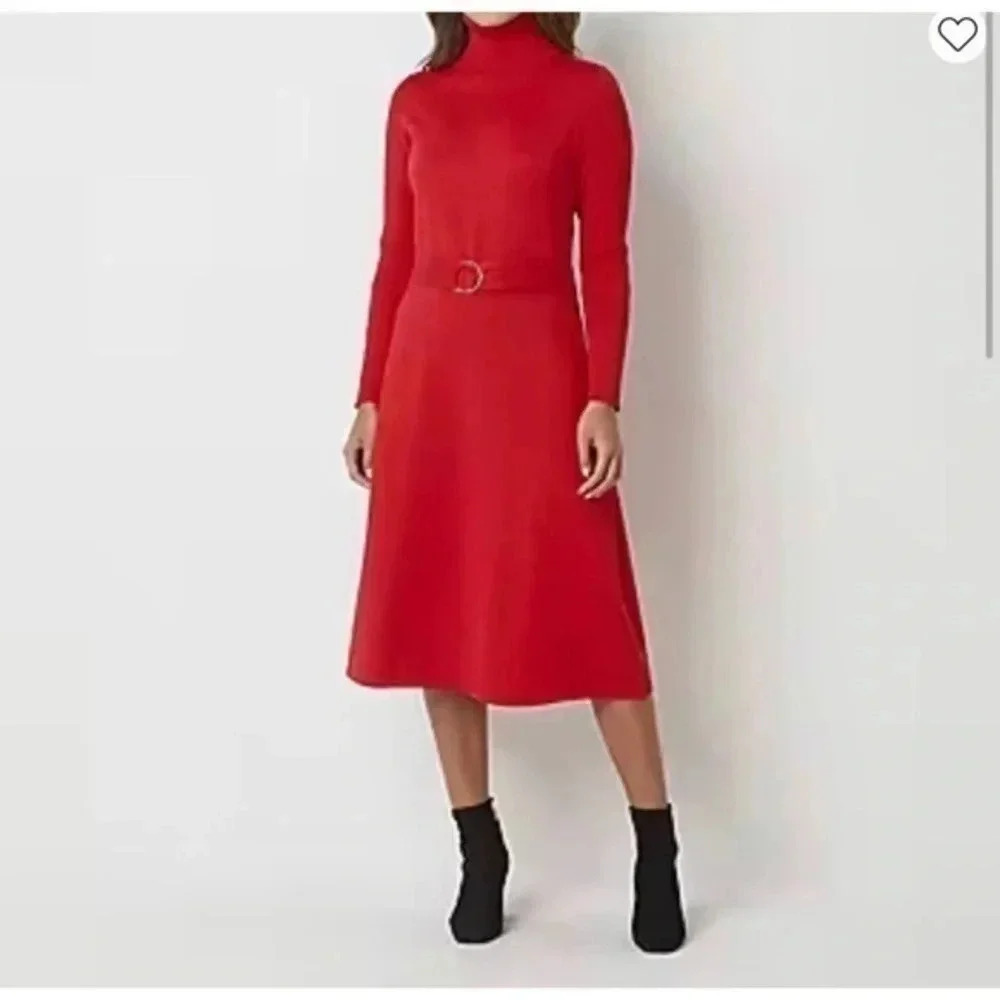 Maia Long Sleeve Midi Sweater Dress